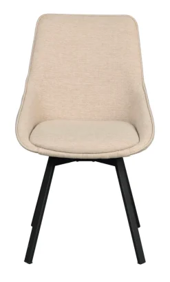 Alison stol ljusbeige tyg/svarta metallben snurr