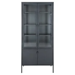 Brisbane Vitrinskåp 80 cm – Svart Metall
