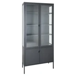 Brisbane Vitrinskåp 80 cm – Svart Metall