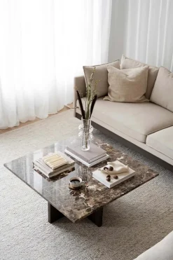 BROOKSVILLE SOFFBORD KVADRATISKT BRUN MARMOR