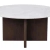 BROOKSVILLE SOFFBORD RUND BRUN/VIT MARMOR 90cm