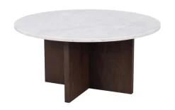 BROOKSVILLE SOFFBORD RUND BRUN/VIT MARMOR 90cm