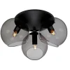 Capella plafond metall svart/rökfärgat glas