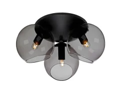 Capella plafond metall svart/rökfärgat glas