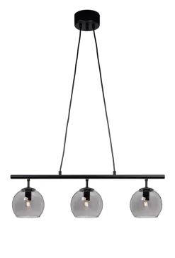 Capella taklampa metall svart/rökfärgat glas