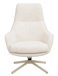 Conroe fåtölj ljusbeige tyg/beige metall snurr