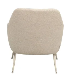 Eldwin fåtölj beige tyg/beige metall