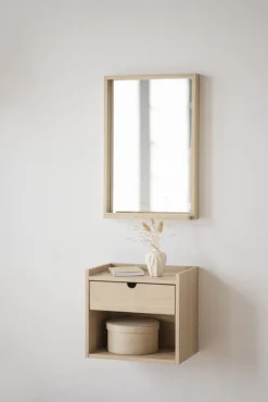 Hillmond väggskåp/sängbord 1L 40 vitpigmenterad ek