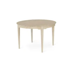 Hovdala Runt Matbord med iläggsskiva 115 cm. Vitoljad Ek