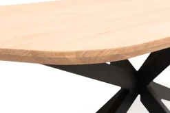 Oakland Ovalt Matbord Borstad Ek X-Ben Metall