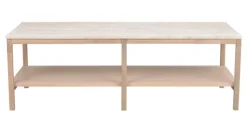 Orwel soffbord 140x60 beige travertin/vitpigmenterad ek
