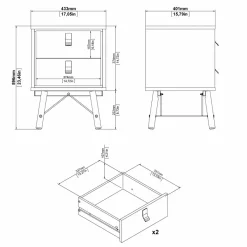 Ry Sängbord Hickory