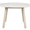 Taransay matbord Ø125 beige travertin/vitpigmenterad ek