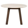 Taransay soffbord Ø60 beige travertin/brun ek