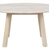 Taransay soffbord Ø90 beige travertin/vitpigmenterad ek