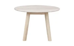 Taransay soffbord Ø60 beige travertin/vitpigmenterad ek